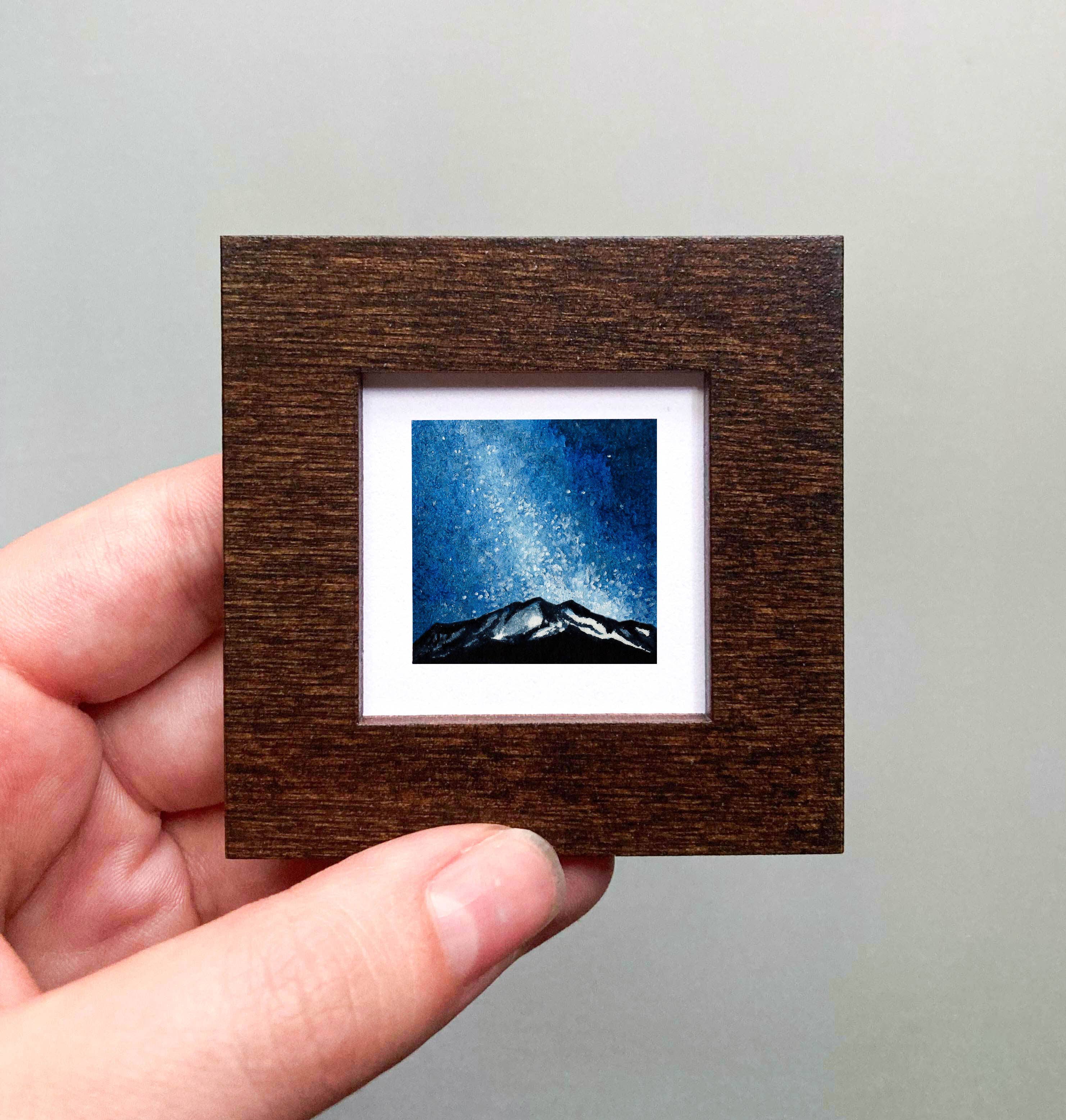 Mick's Art Goods - Wholesale Art Print - Mini 1" Galaxy Mountain Milky Way Tiny Framed Art Print3