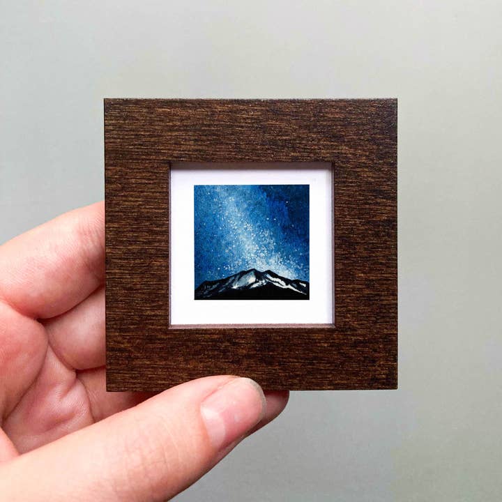 Mick's Art Goods - Wholesale Art Print - Mini 1" Galaxy Mountain Milky Way Tiny Framed Art Print3