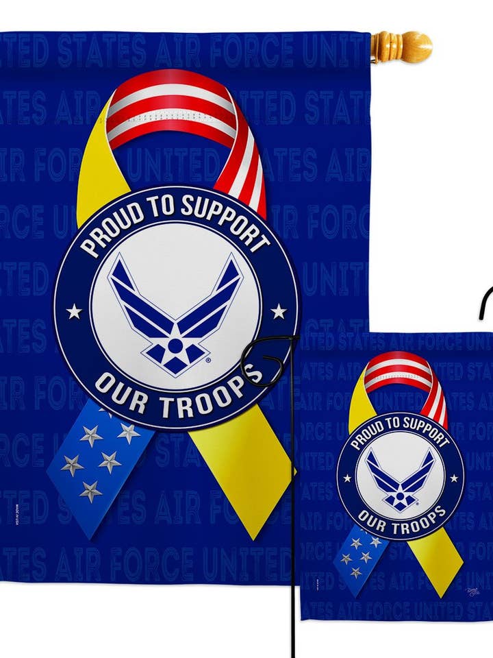 Support Air Force Troops Armed Forces Military Ribbon Flag for wholesale by Two Group Flag Co