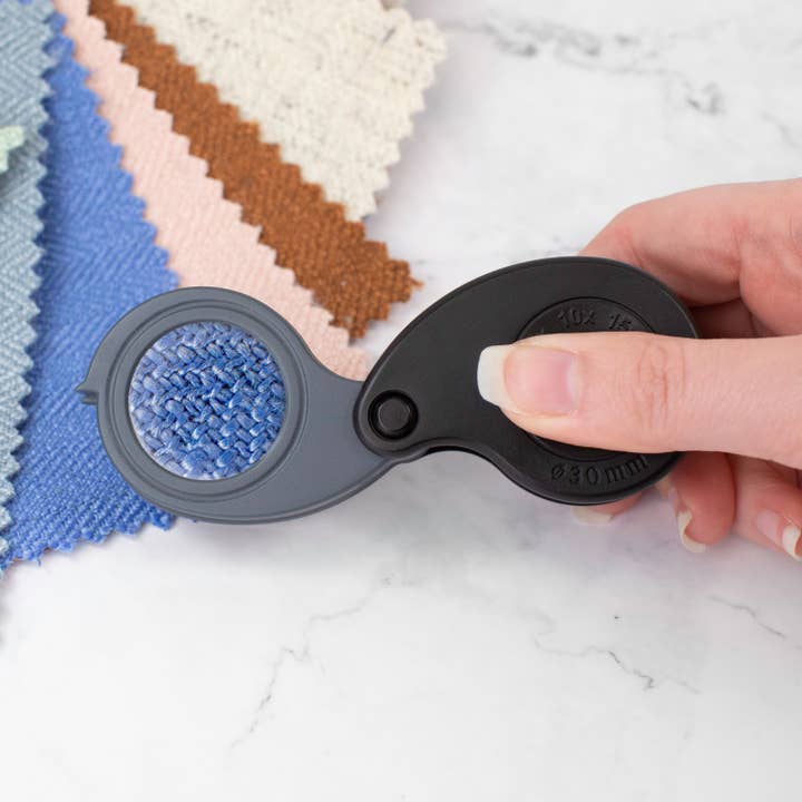 Carson - Wholesale Magnifying Glass - 5x/10x/15x Folding Loupe Magnifying Glass with Built-In Case