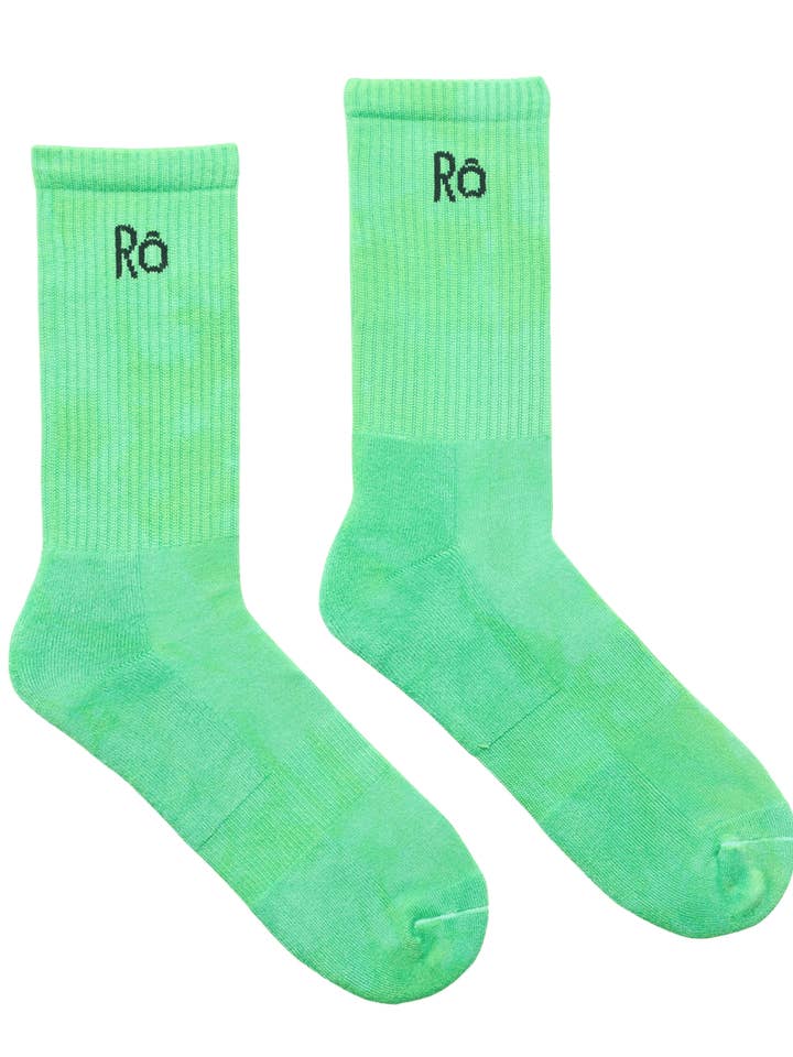 Green Hand-Dyed Bamboo Socks for wholesale by Rō