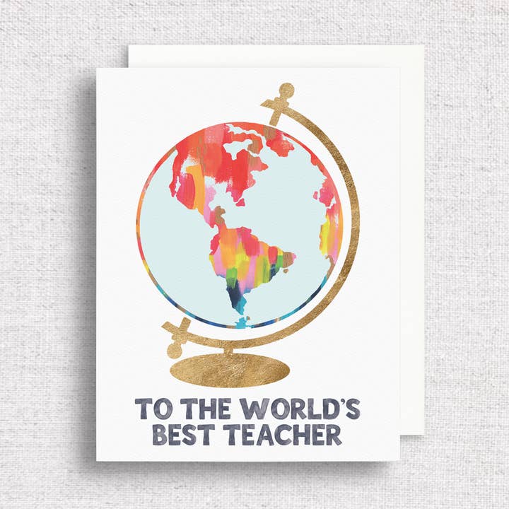 World's Best Teacher Greeting Card | Teacher Appreciation for wholesale by Gert & Co