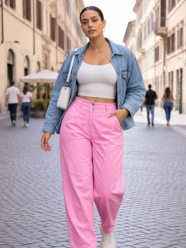 Plus Size - Barrel Pants in Cotton for wholesale by Amy & Clo Invogue