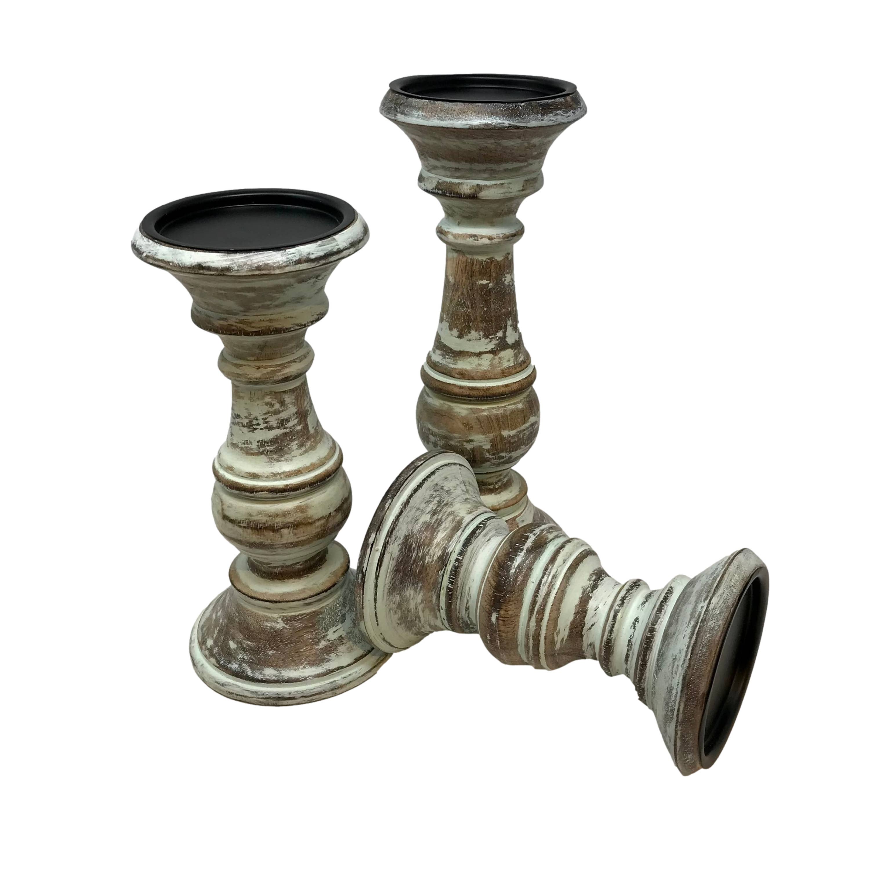 Wilco Home - Wholesale Candle Holder - Set/3 Solid Mango Wd Pillar Candleholders $19.95 Set1