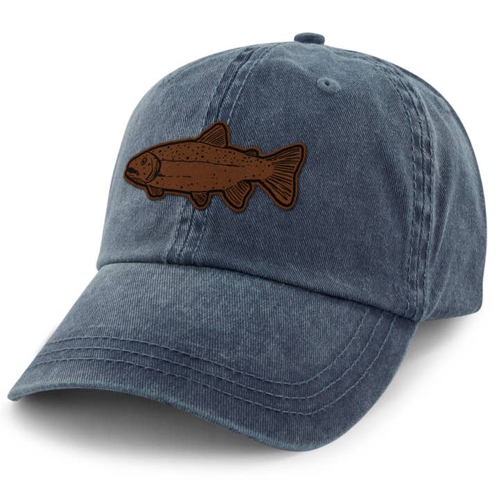 Rainbow Trout Washed Dad Hat for wholesale by Chowdaheadz