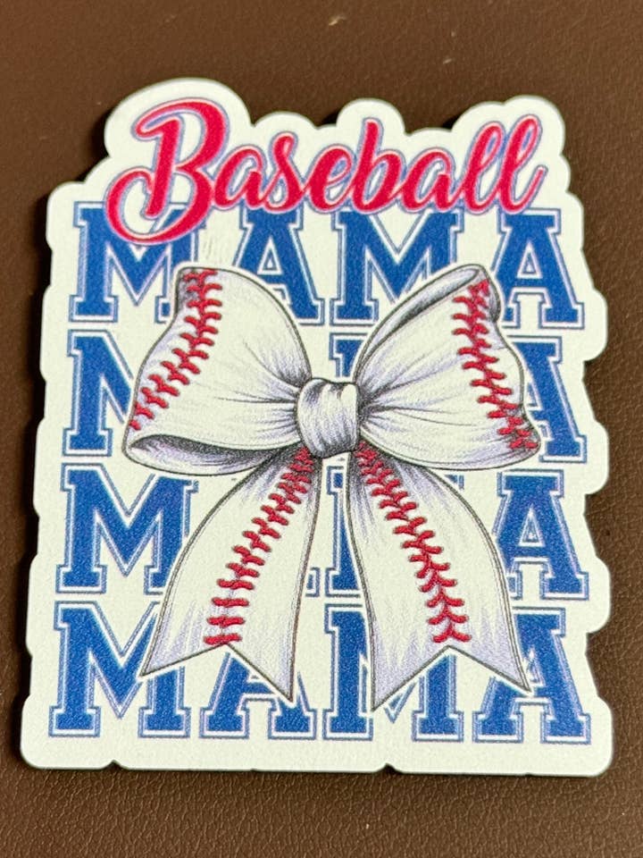 Baseball Mama Bow UV Printed Patch for wholesale by Soda City Hat Co