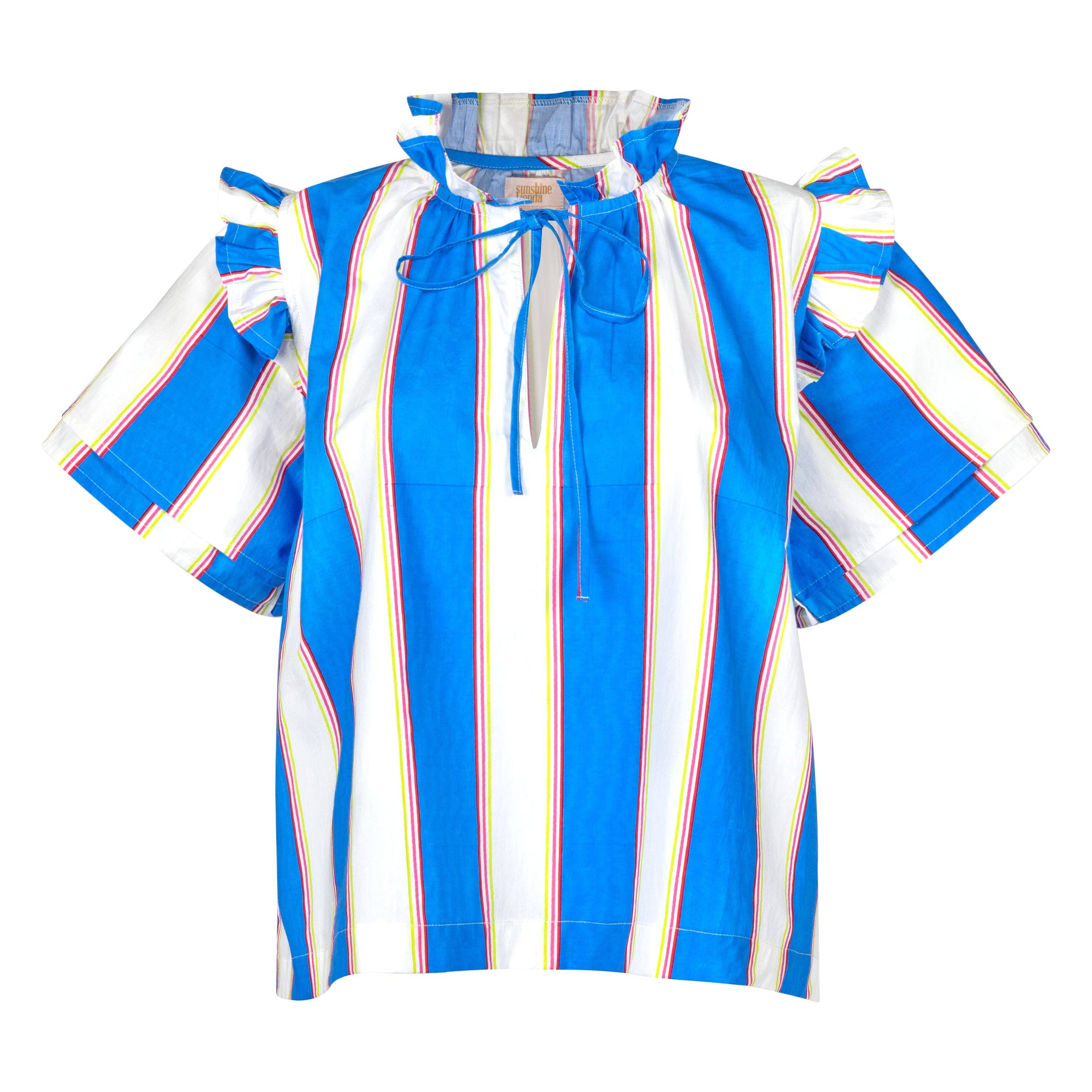 Sunshine Tienda - Wholesale Blouse - Women's - Cabana Stripe Gemma Top1