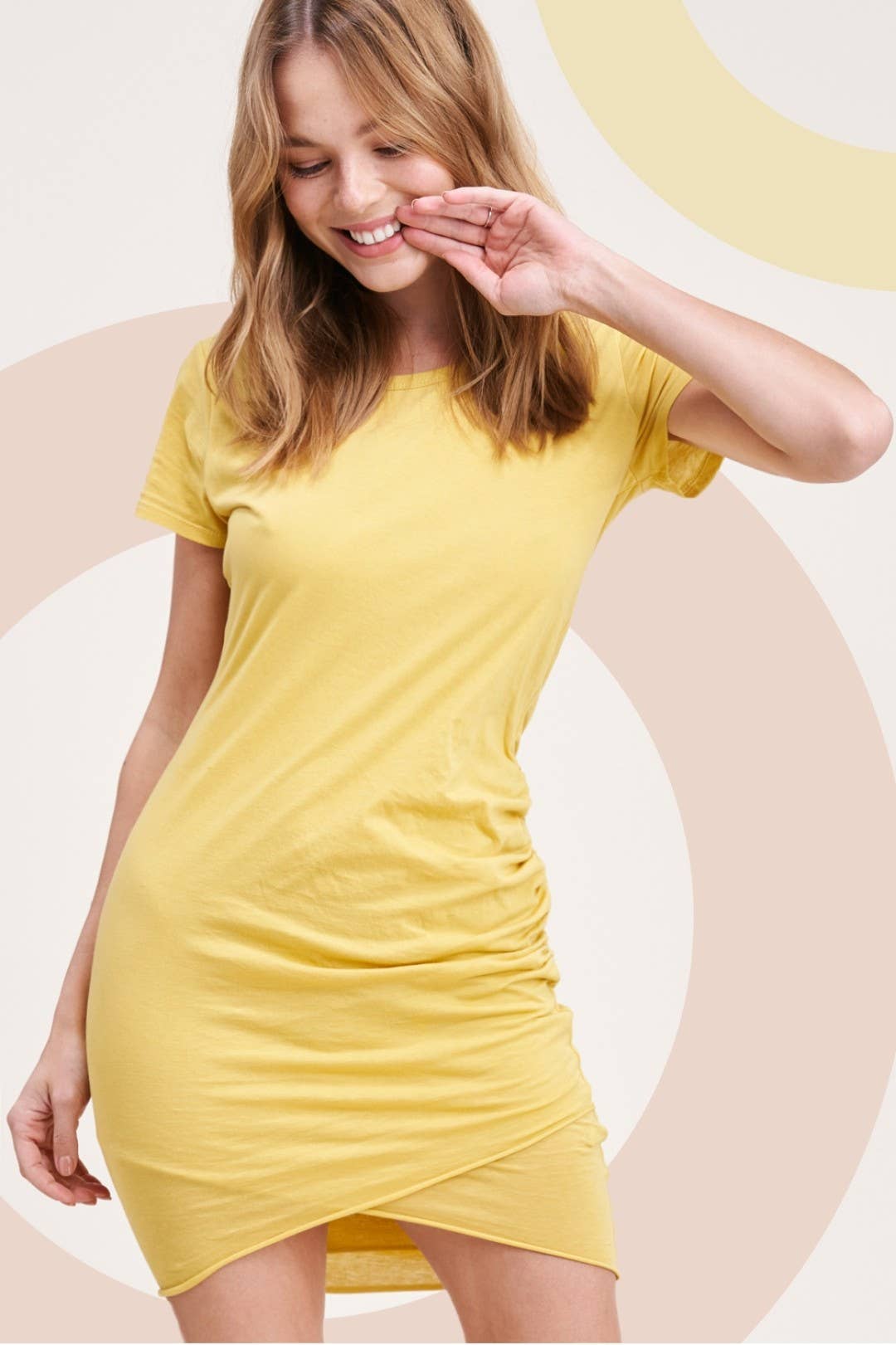 La Miel - Vente Robe – femme - MAD5015 Mini-robe légère à manches courtes à détails froncés6