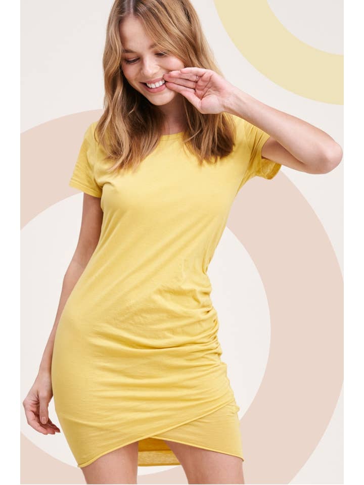 La Miel - Vente Robe – femme - MAD5015 Mini-robe légère à manches courtes à détails froncés6