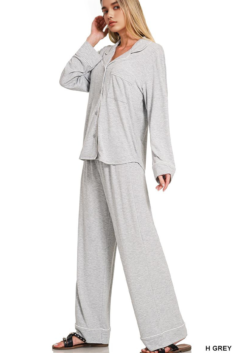 42POPS - Wholesale Lounge Set - Women's - ..._ SI-26598 Button Down Shirt And Pants 2 Piece Pajama Set10