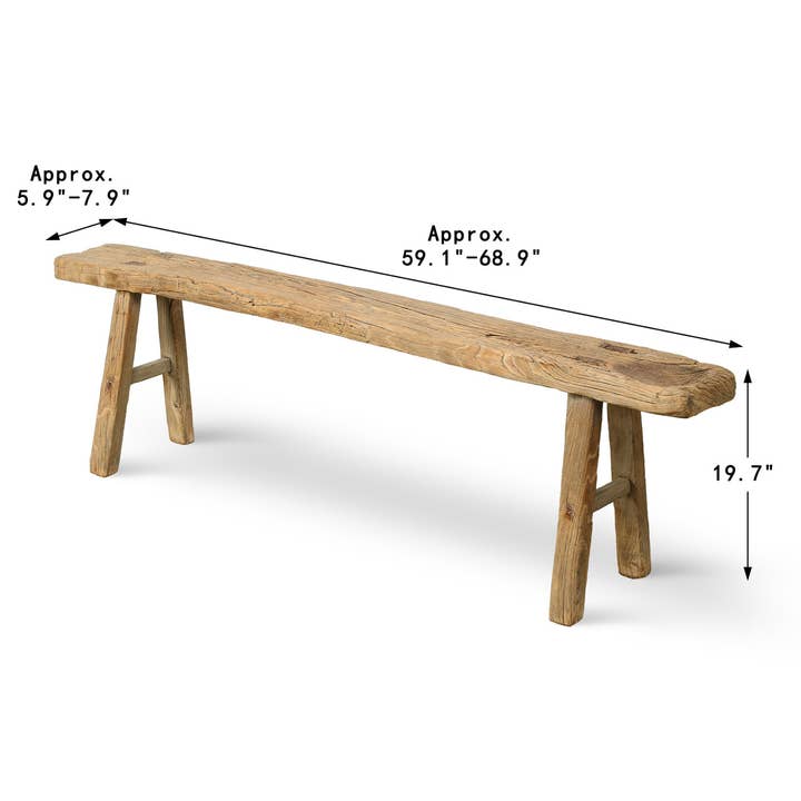 Lily's Living Inc. - Wholesale Bench - Vintage Noodle Bench - Weathered Reclaimed Wood 8