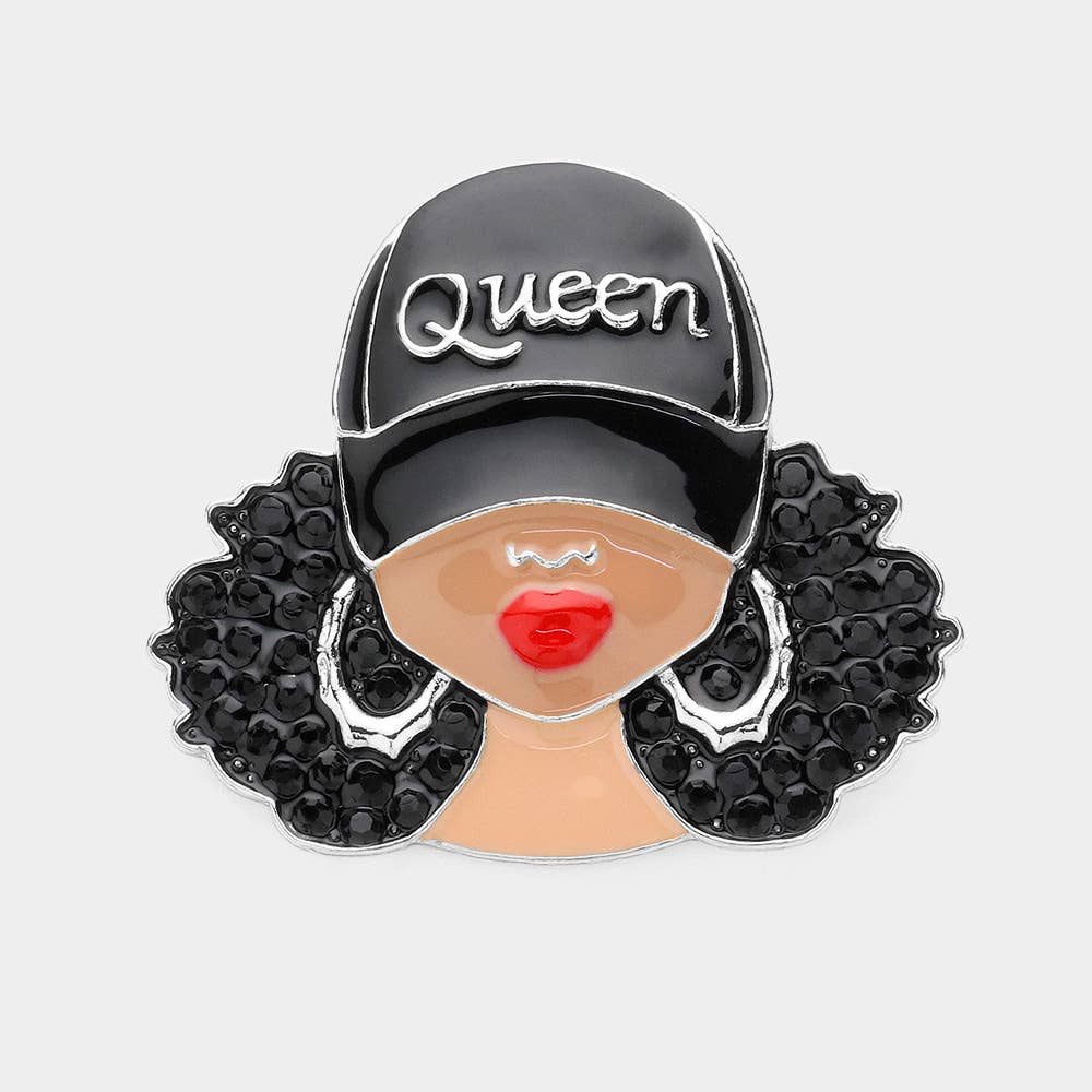 Sensibling Corp. - Wholesale Brooch - Enamel Queen Hat Afro Woman Pin Brooch4