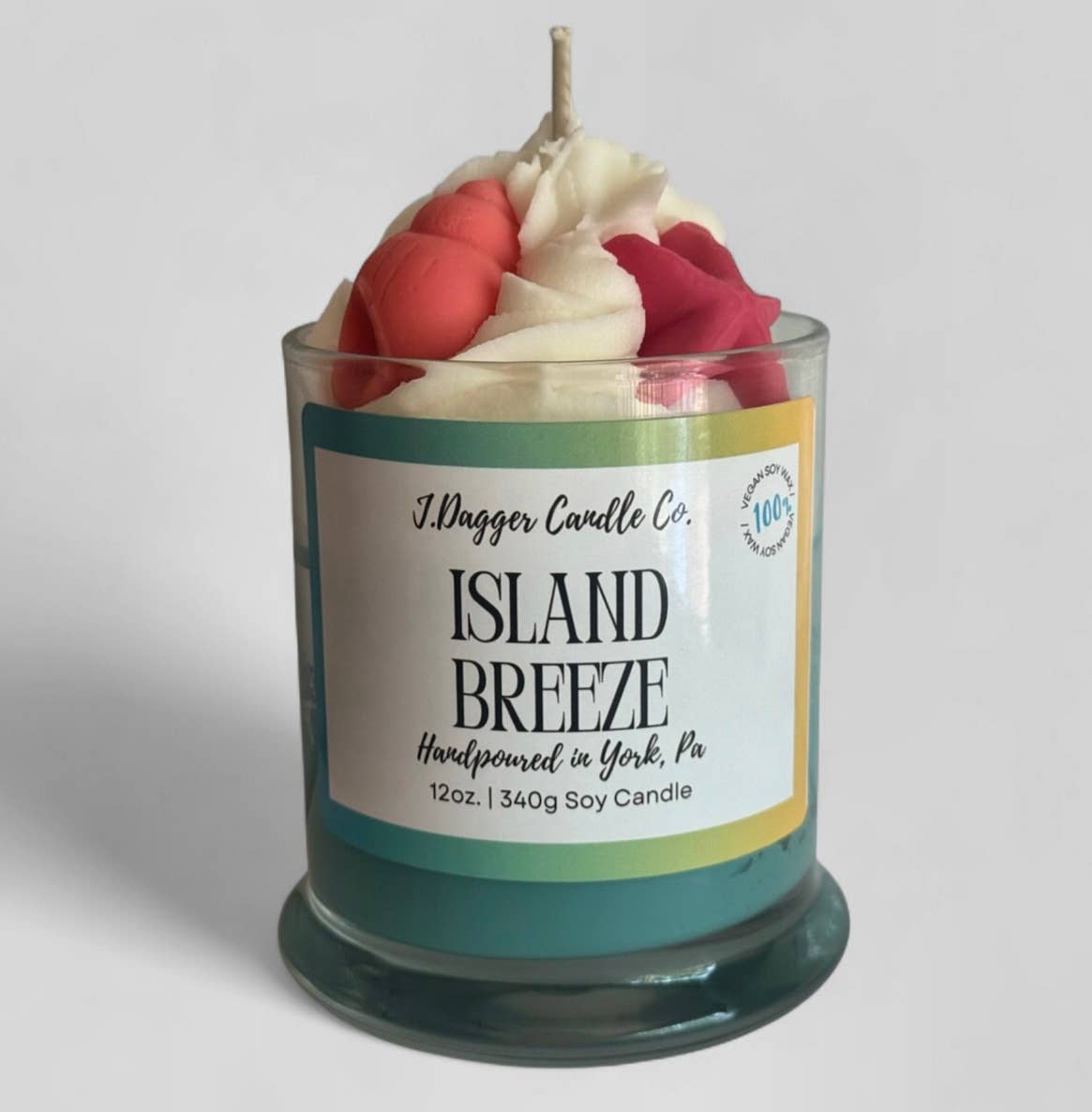 J Dagger Candle Co. - Wholesale Jar/Filled Candle - Beach Themed Dessert Soy Candle, 12oz.