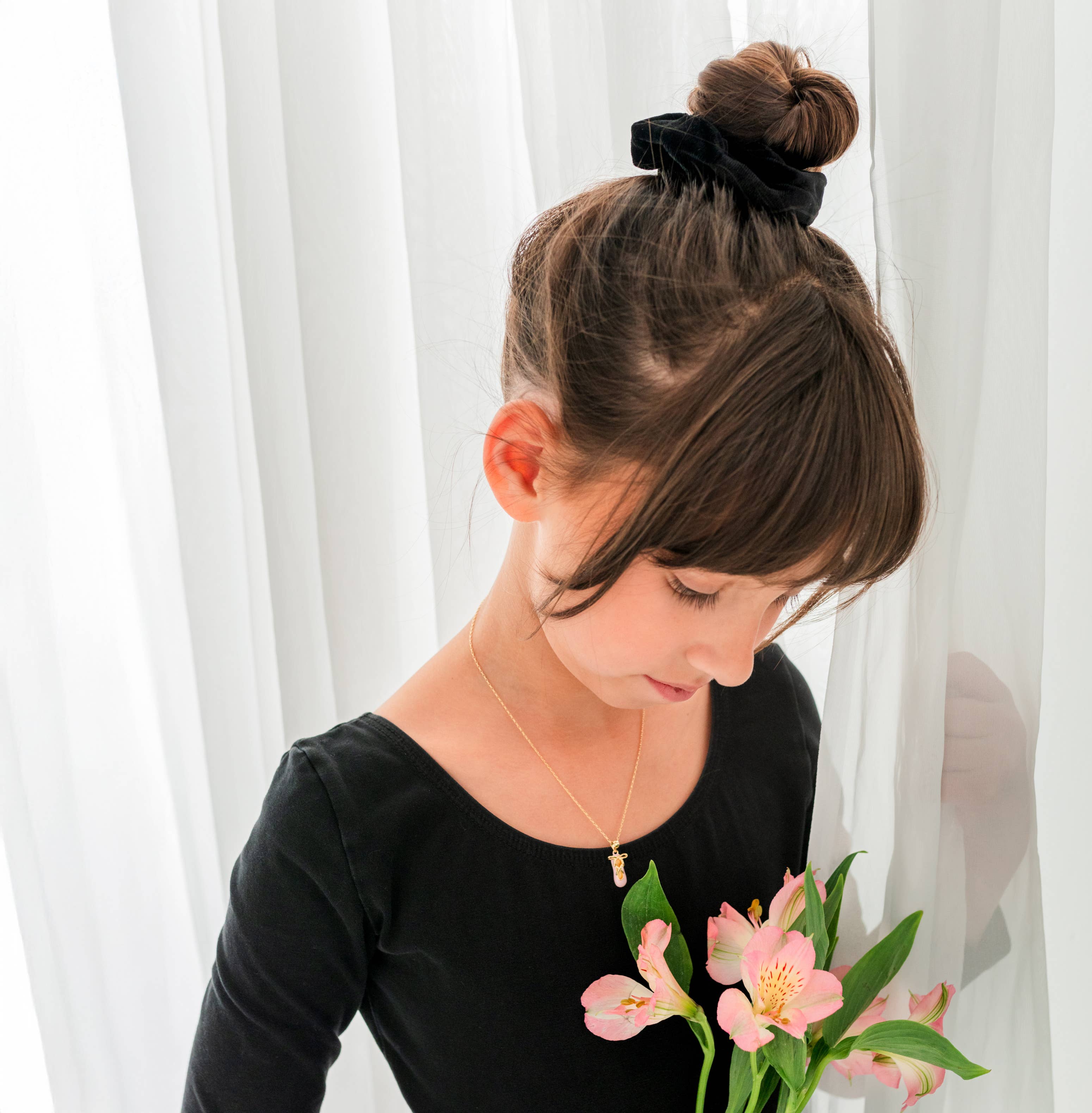 Cherished Moments - Wholesale Kids Necklace - Kids - Girls 14K Gold-Plated Pink Ballet Slipper Necklace for Kids3