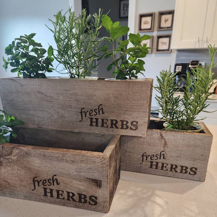 Love Reclaimed - Vente Jardinière - Jardinière rustique en bois récupéré pour herbes2