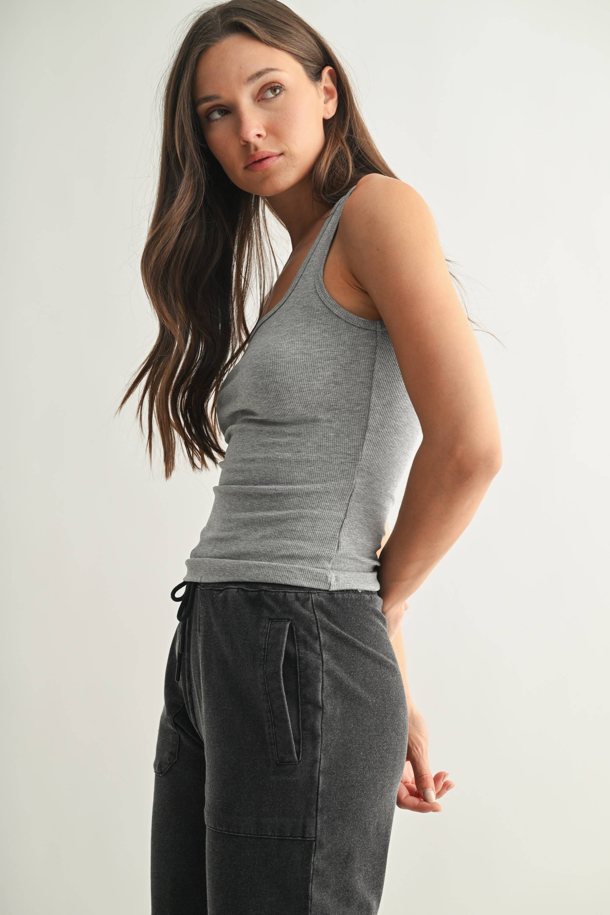 Mono B - Vente Débardeur – femme - Débardeur côtelé à encolure carrée18