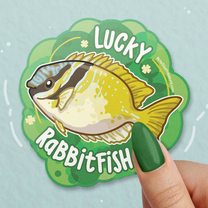 Lucky Rabbitfish Vinyl Sticker for wholesale by Byte Size Treasure