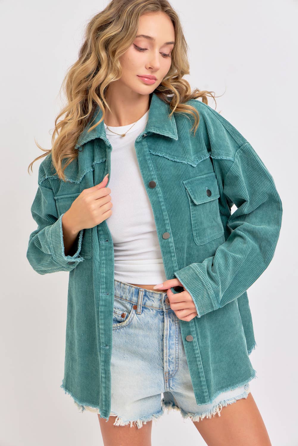 Sweet Lovely by Jen - Wholesale Shirt Jacket/Shacket - Women's -  CORDUROY SHACKET MINERAL WASHED COWBOY WESTERN COMBINED21