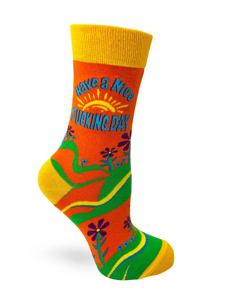 Fabdaz - Wholesale Socks - Women's - Have a Nice F**king Day Sassy Ladies' Novelty Crew Socks1