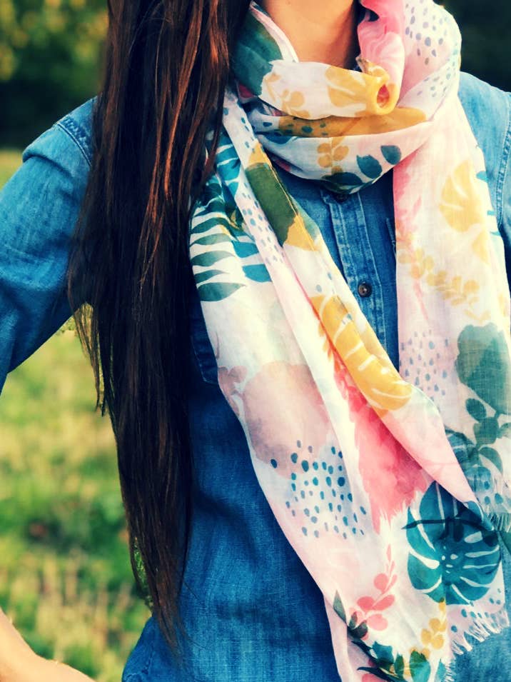 Light Cotton Scarf for Women with Floral Pattern for wholesale by Scarf Designers
