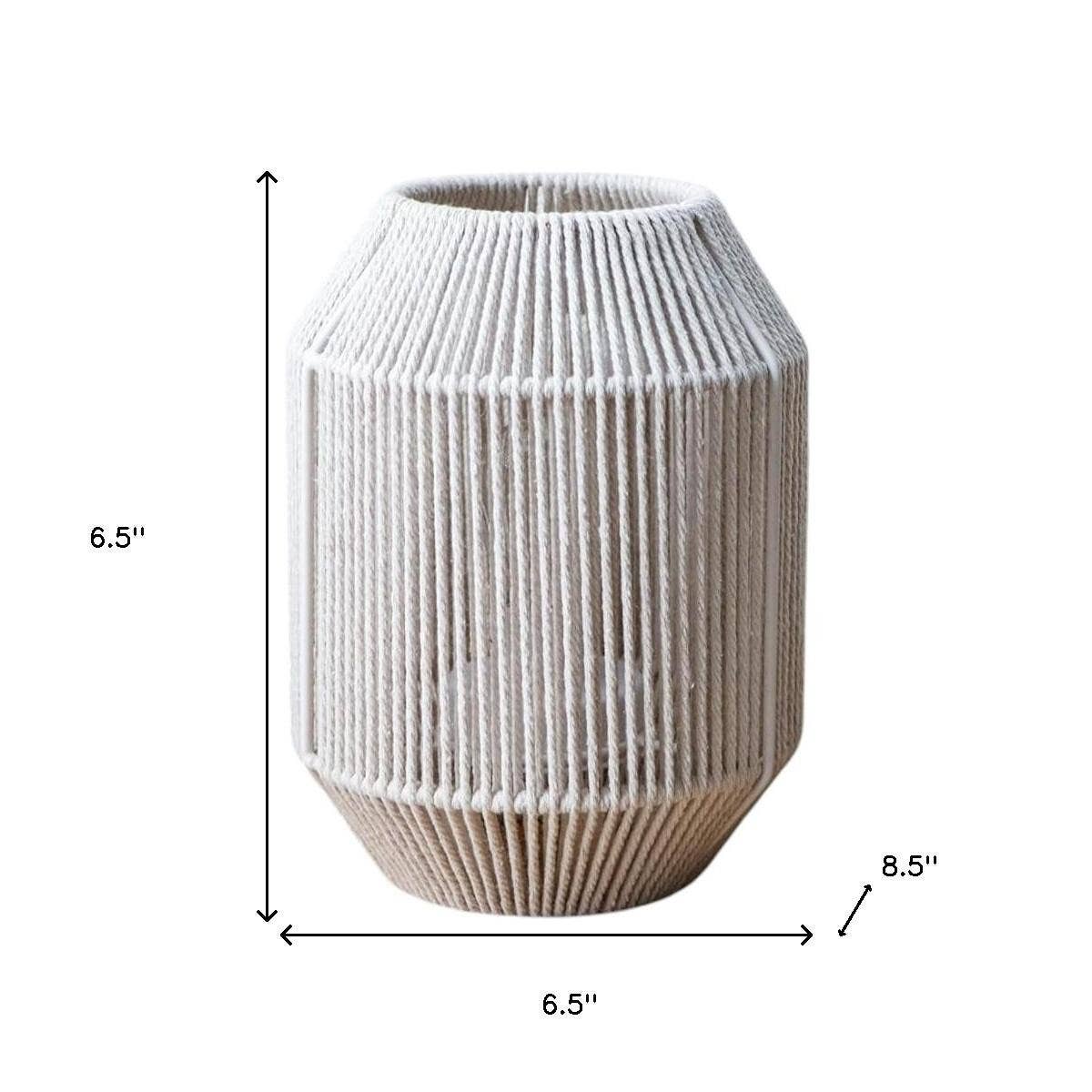 HomeRoots - Wholesale Accent/Desk Lamp - 7" Beige Battery Operated Geometric Desk Lamp With Novelty Shade2