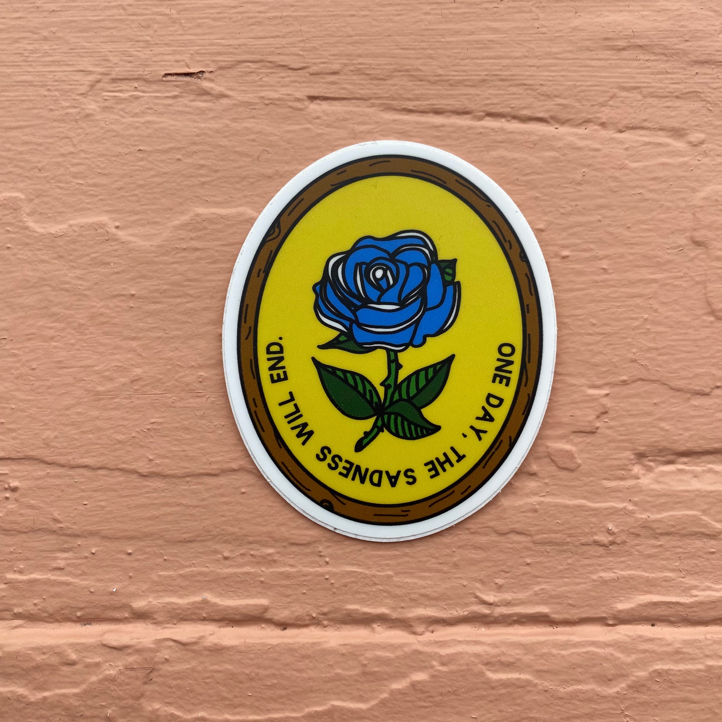 Lil Boat Boutique - Wholesale Sticker - Op een dag zal het verdriet eindigen - 3" vinylsticker Blue Rose5