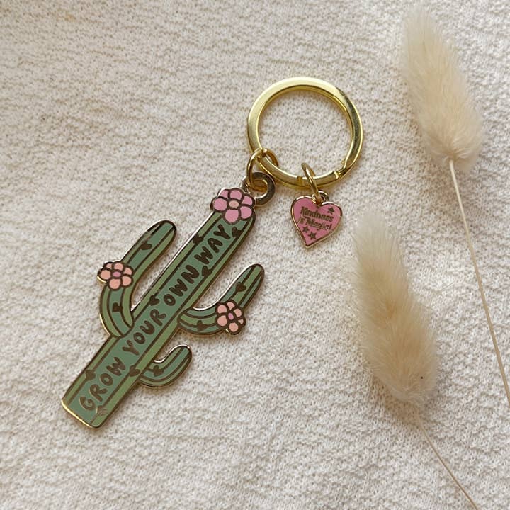 Kindness is Magic - Vente Porte-clés – femme - Porte-clés en émail Grow Your Own Way Cactus