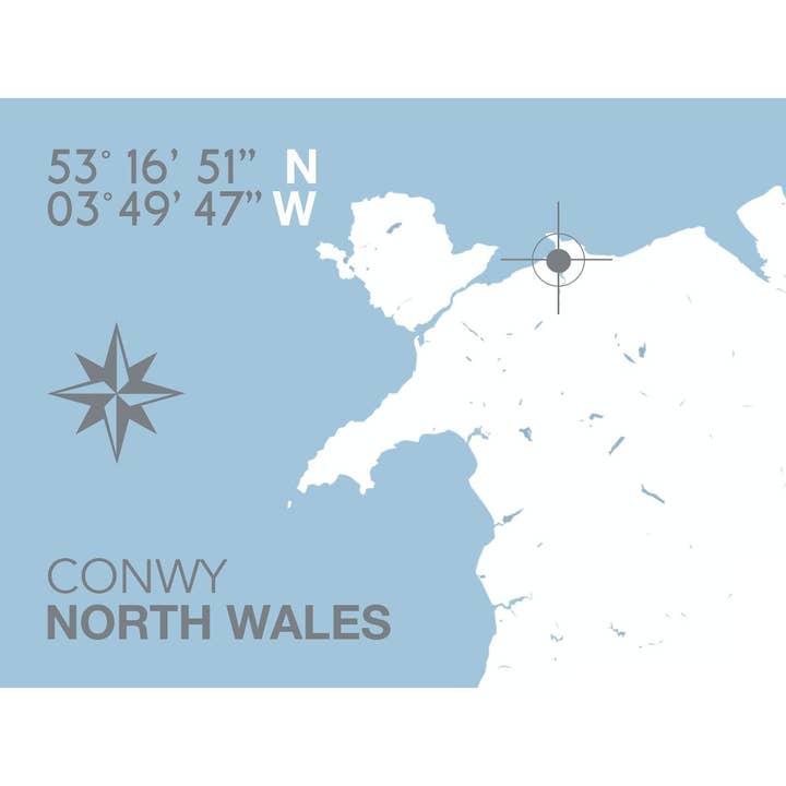 Impressão do mapa costeiro de Conwy por atacado de SeaKisses