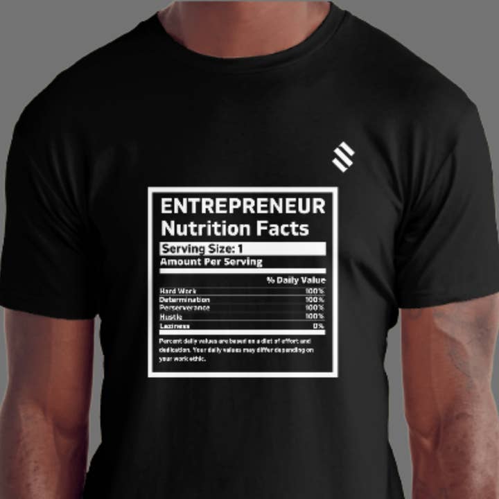 „Entrepreneur Næringsfakta“ Unisex T-shirt for engroshandel hos The Wealth Builder Brand