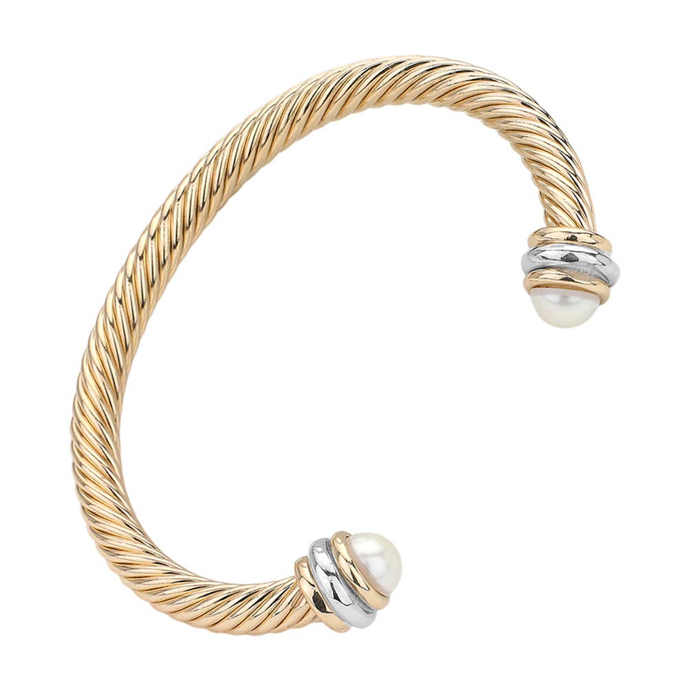 Sensibling Corp. - Wholesale Cuff Bracelet - Stone Tip Twisted Rope Cuff Bracelet
12
