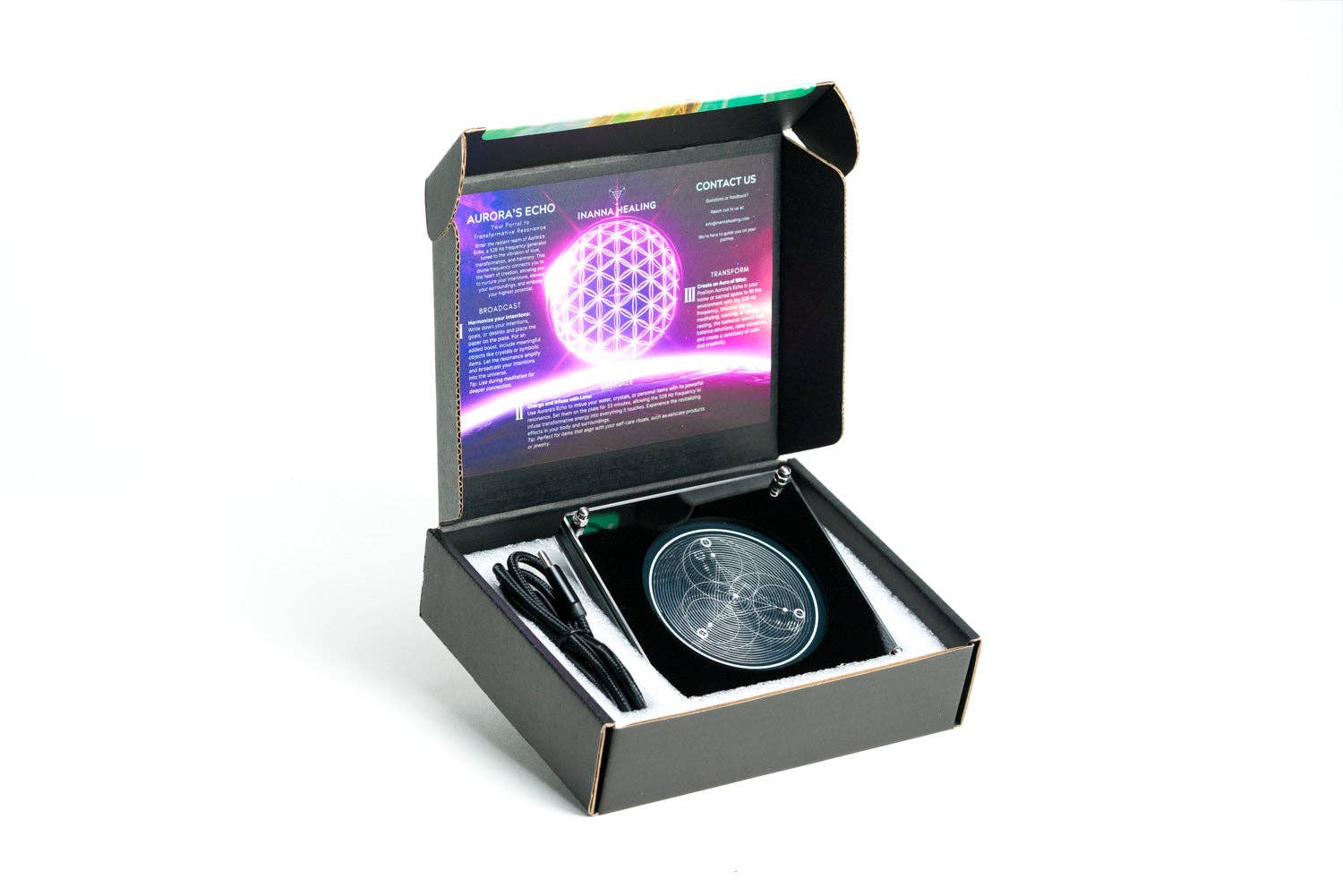 Inanna Healing - Wholesale Meditation Supplies - Aurora’s Echo Frequency Generator | 528 Hz Love & Healing Energy for Balance & Manifestation1