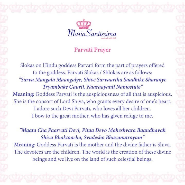 MariaSantissimaShop - Wholesale Pendant/Charm Necklace - Goddess Parvati Handmade Necklace Hindu Indian Devotion Charm Jewelry Medal Pendant