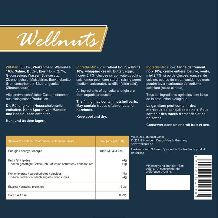 Wellnuts Naturkost GmbH - Wholesale Cookie - Swiss walnut tarts2