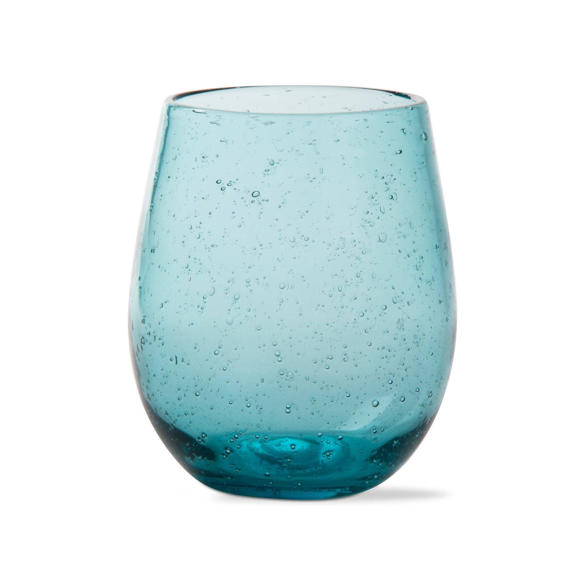 Kitchen Supply Wholesale - Wholesale Wine Glass - Set of 6 Bubble Glass Stemless Wine Glasses 14-ounce, Clear or Aqua1