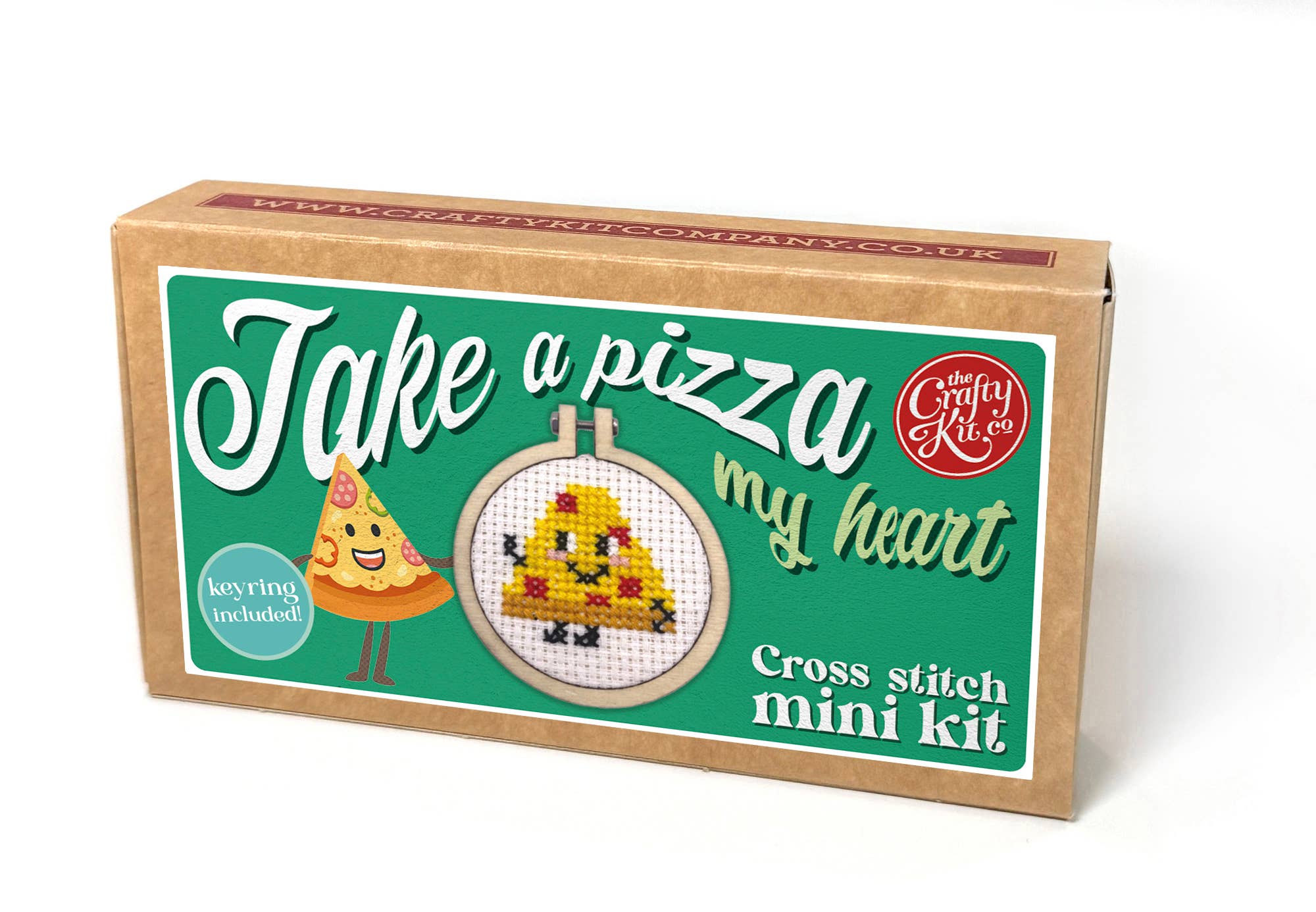 The Crafty Kit Company - Wholesale Embroidery/Cross Stitch Supplies - 'Take A Pizza My Heart' Mini Matchbox Cross Stitch Kit2
