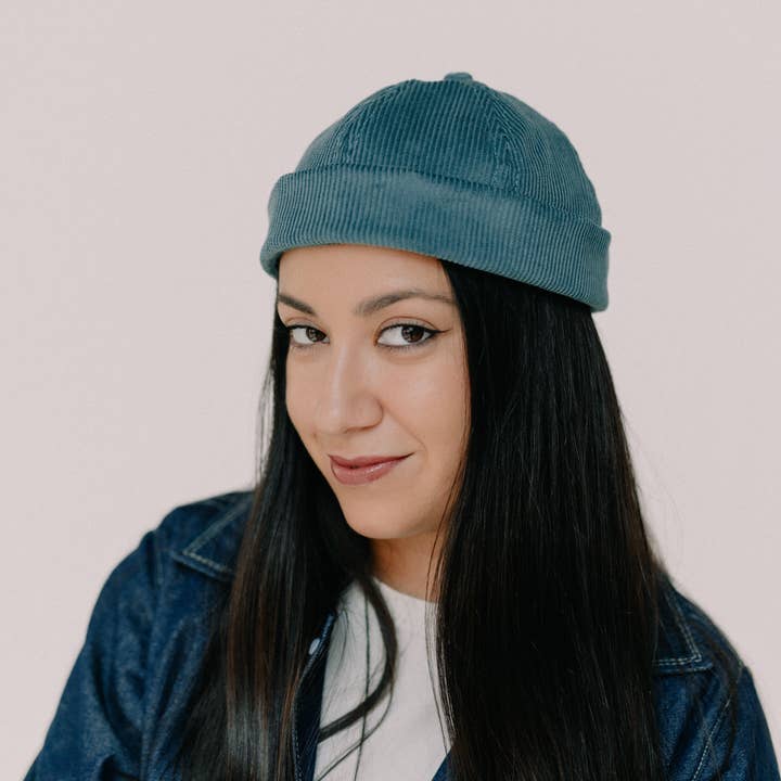 Nuevemi - Wholesale Newsboy/Schoolboy Hat - Women's - Turquoise Corduroy Docker Hat0