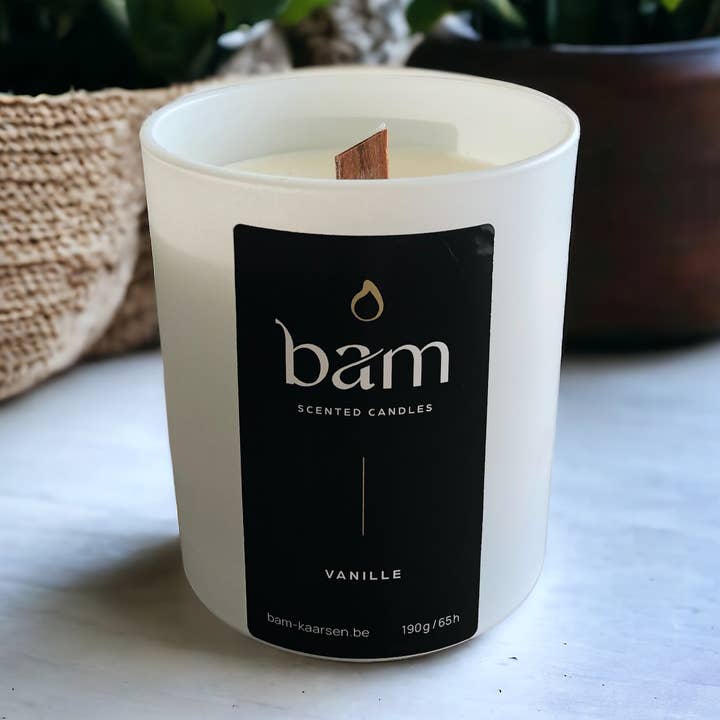 BAM - VELA perfumada de BAUNILHA - Coleção WHITE Média por atacado de BAM