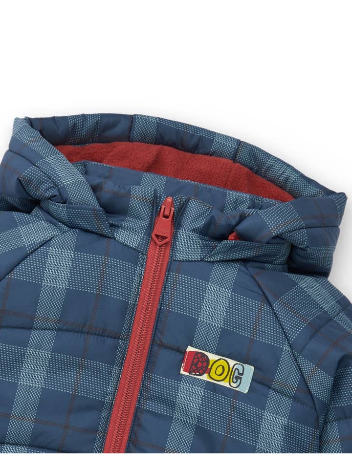 tuc tuc - Wholesale Parka - Kids - Navy blue parka for boy with checks and embroidered text2