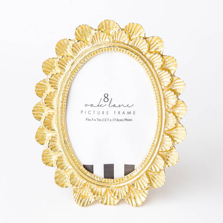8 Oak Lane – wholesale Picture frame – Gold Scalloped 5x7 Picture Frame