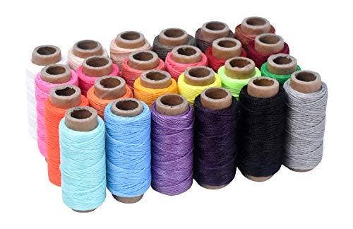 Mandala Crafts – wholesale Hantverkstillbehör – Rund vaxad tråd för läder sömnad - läder tråd vax sträng Polyester sladd för läder hantverk sömnad Bokbindning av Mandala hantverk6