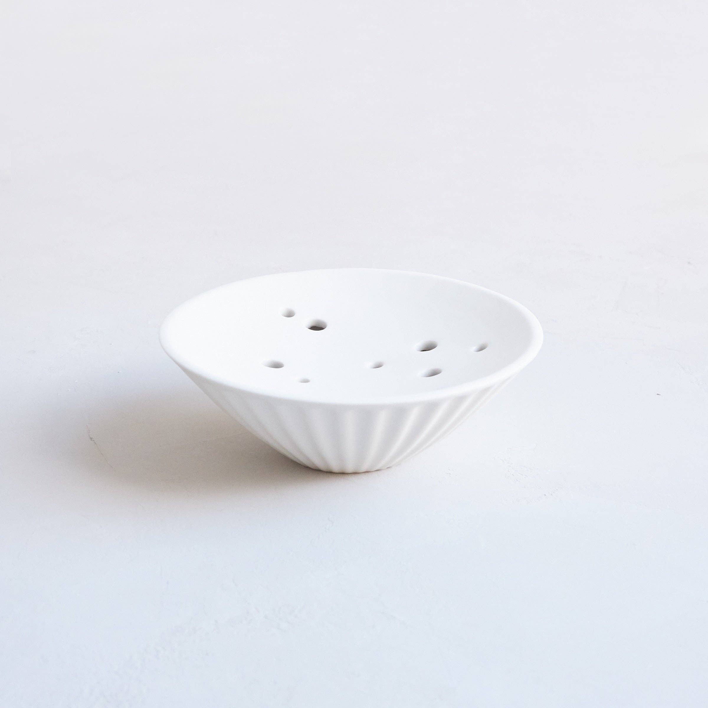 The Floral Society - Wholesale Vase - Ceramic Pleated Flower Frog Vase1