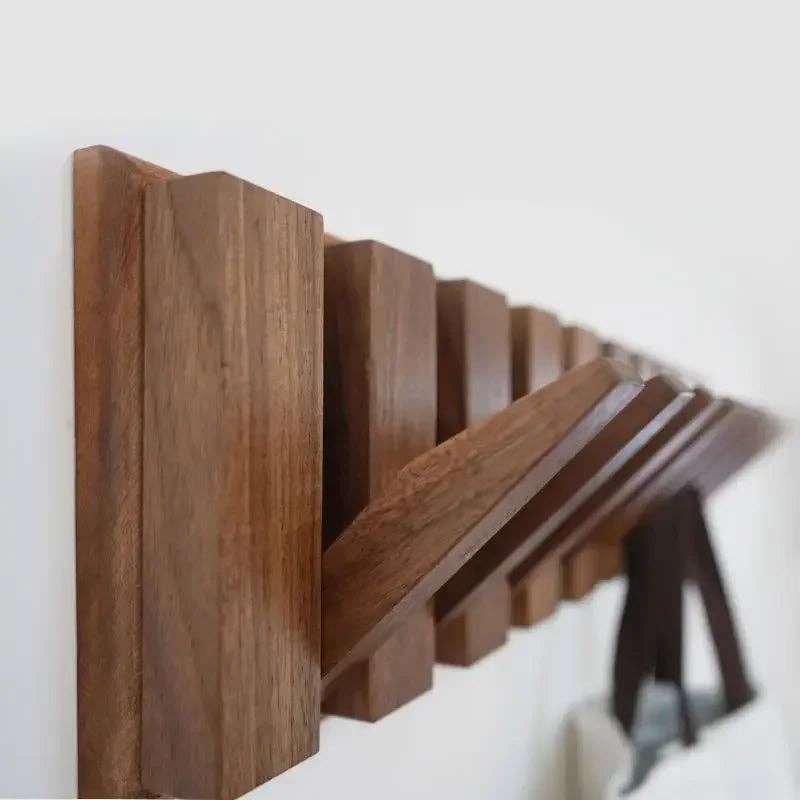 Kiyo Home - Wholesale Wall hook - Japandi Walnut Wood Wall Hanger | Wooden Coat Hanger9