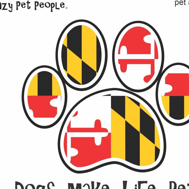Maryland Flag Paw for wholesale by Crazy Pet People