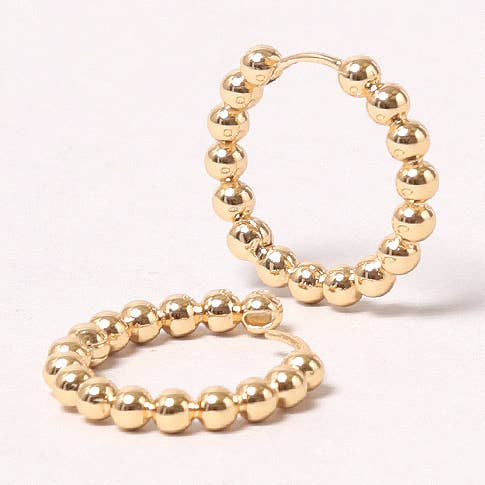 14K Gold-Dipped Ball Hoop Earring for wholesale by Fashion City