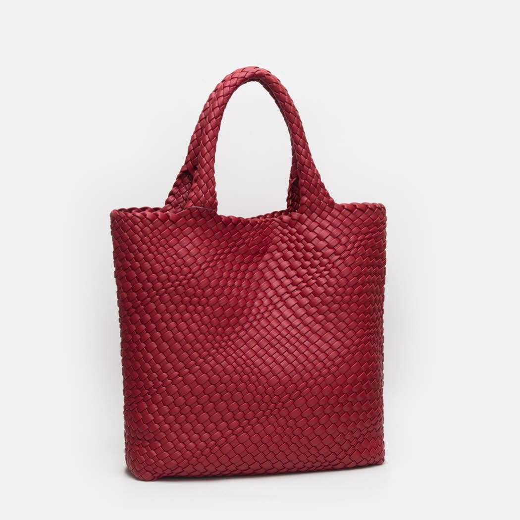 Fashion City – wholesale Tote bag – Women's – Woven Braided Tote Bag With Wristlet Pouch2