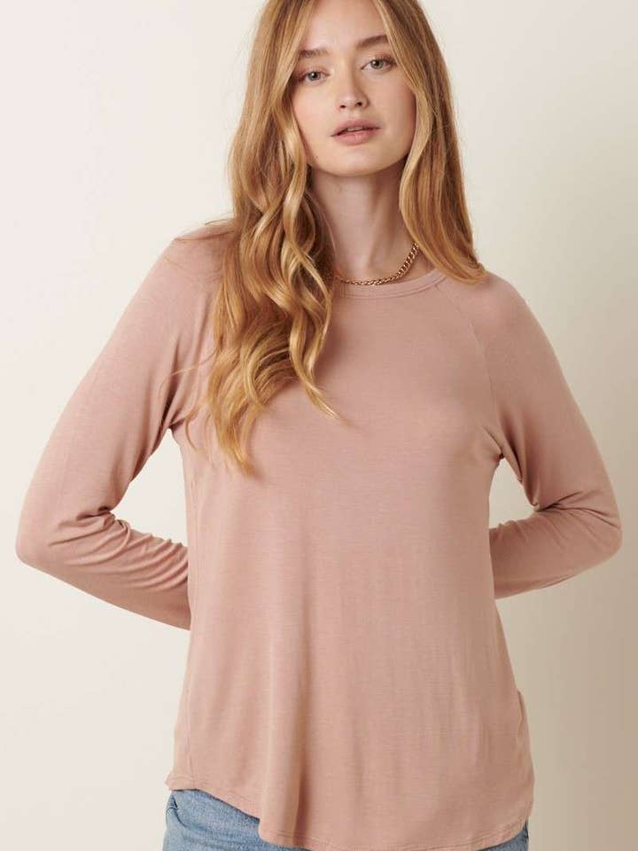 HAUT EN TRICOT DE BASEBALL À COL ROND ET MANCHES RAGLAN EN BAMBOU pour la vente par mittoshop