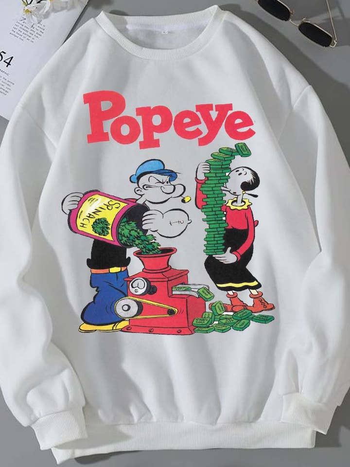 M9243 - SWEAT-SHIRTS GRAPHIQUES SW POPEYE pour la vente par HARANG