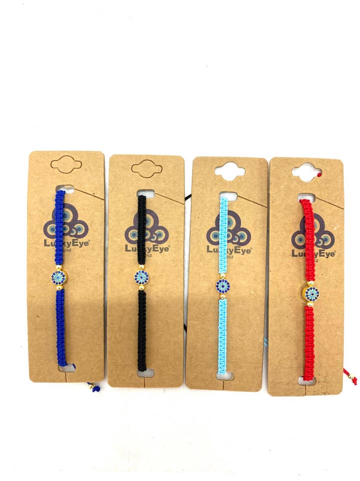 Boze Oog Macrame Armband #2916 voor wholesale door Lucky Eye