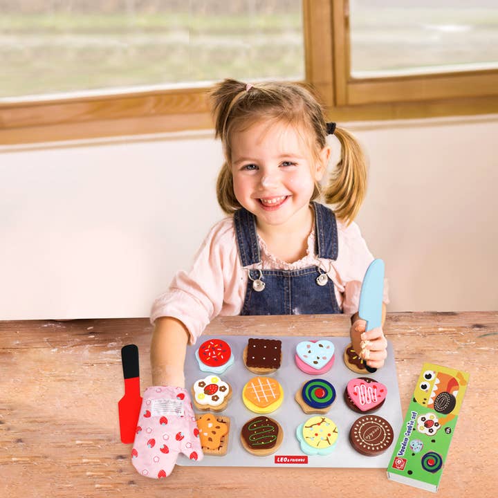 Leo & Friends - Vente Lot de jouets – enfant - Set de cuisson à biscuits en bois3
