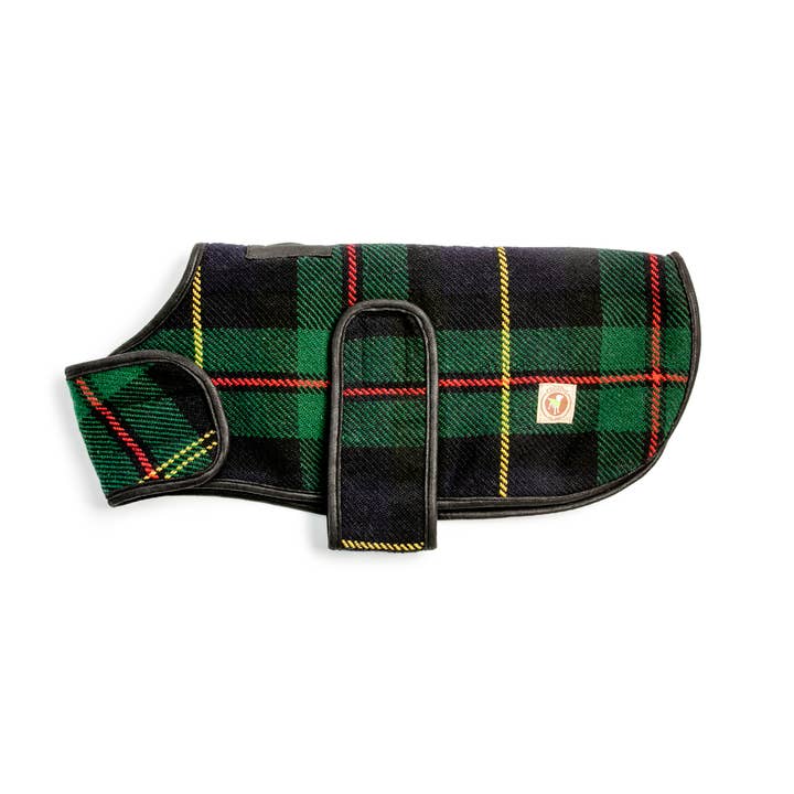 Navy Tartan Blanket Coat for wholesale by CHILLY DOG LLC